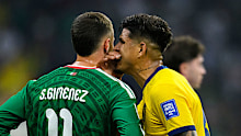 Piero Hincapie was given a red card for covering his mouth. 