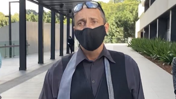 Joseph Dean Geiger leaves the Brisbane Magistrates Court a free man on Thursday afternoon.