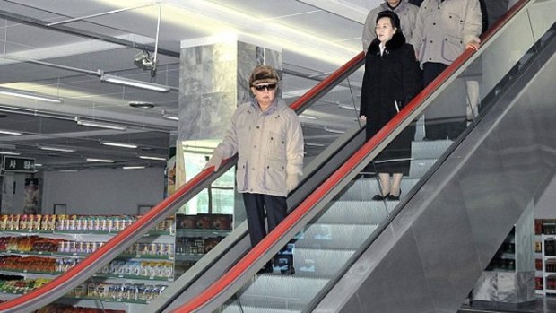 Kim Jong-il at the Kwangbok Department Store, Pyongyang, in 2011.