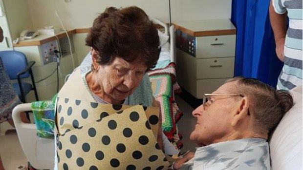 100-year-old David made a surprise visit to his wife's ward for Valentine's Day. 
