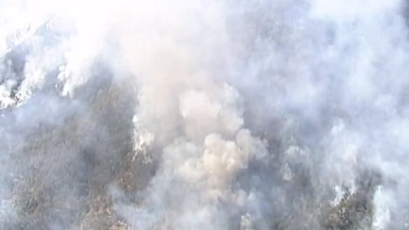 The Sarabah bushfire, seen here on Wednesday, has burned throughout the week in increasingly dangerous conditions.