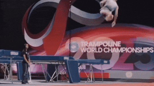 Ethan McGuinness completing his final tumbling pass in Pamplona.