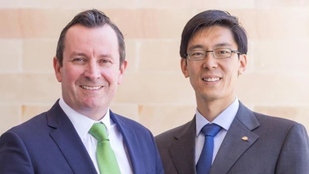 Premier Mark McGowan with Labor MP Pierre Yang.