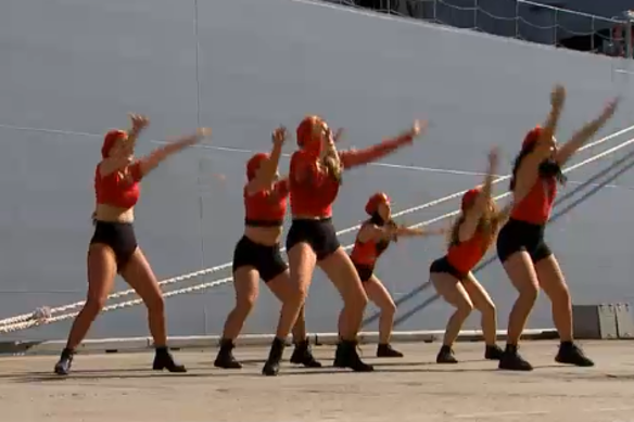 101 Doll Squadron performing at a navy event on the weekend