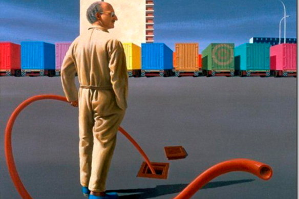 Jeffrey Smart’s portrait of David Malouf.