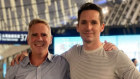 AFR journalist Mike Smith with ABC journalist Bill Birtles as they prepared to leave China on Monday night.