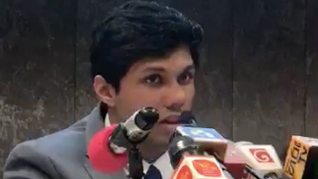 Kamer Nizamdeen gave his first press conference in Colombo after terror charges against him were dropped.