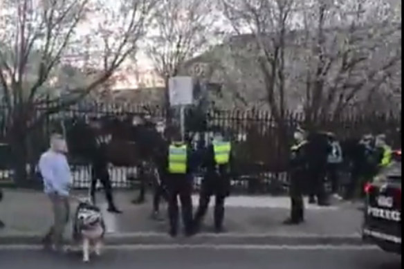 Video footage of the protest posted online.