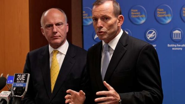 Tony Abbott (right) and his public service minister Eriz Abetz (left) spruiked 'pay flexibility' but weren't really fans of it.