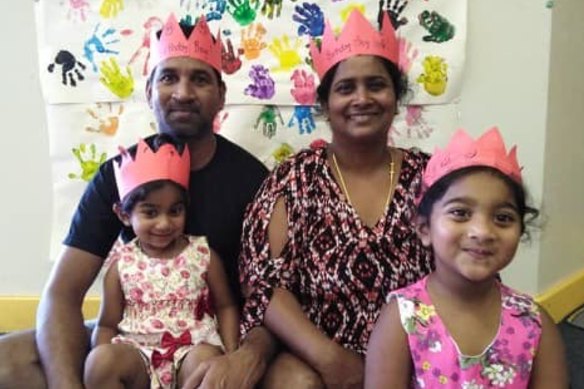 Priya and Nadesalingam and their Australian-born daughters Kopika and Tharunicaa. 