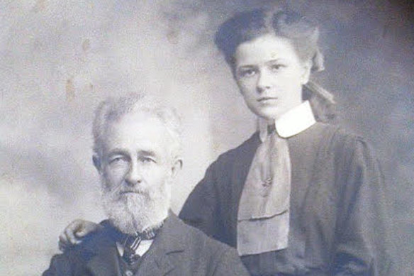 Thomas Clancy with his daughter Annie, who was Gerald Taylor's mother. According to family lore, Thomas was the inspiration behind Banjo Paterson's Clancy of The Overflow.