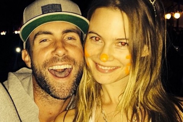 Model Behati Prinsloo and Maroon 5 frontman Adam Levine.