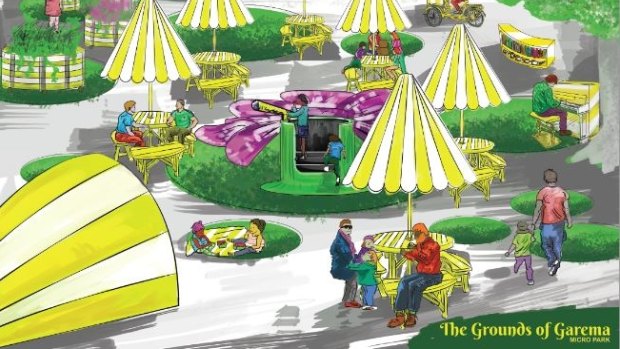 The design for the Garema Place micro-park from last year.