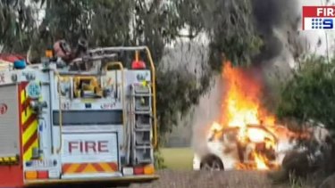 The Audi was later found on fire in Ashwood. 