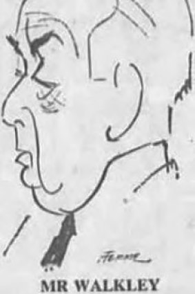 A cartoon of William Walkley in his 1961 column for the Sydney Morning Herald.