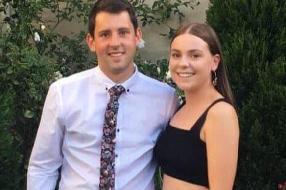 “Our primary focus at this time is processing this tragedy, and supporting our family and friends”: Maddy Edsell and Mitchell Gaffney. 