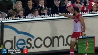 Watershed moment: Adam Goodes in 2013 after being called an ape by a fan.
