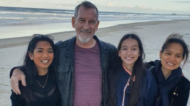 Sarah Caisip (left) with father Bernard Prendergast, 11-year-old sister Isobel and mother Myrna.