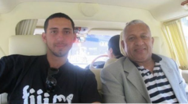 Ratu Meli Bainimarama with his father, Fijian Prime Minister Frank Bainimarama.