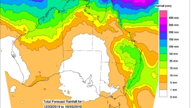 The east coast of Australia is likely to see heavy rainfall over the week.