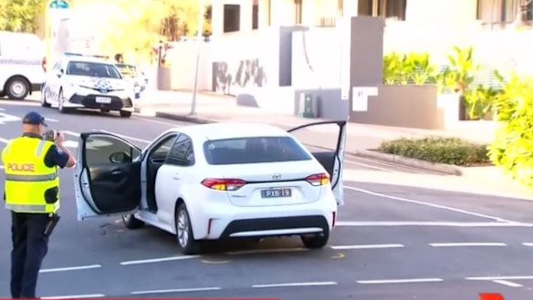 The driver is speaking with police.