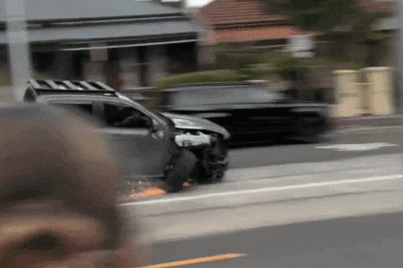 A small bloodbath caused chaos in Richmond and Collingwood on Tuesday night, resulting in at least 10 cars being damaged.