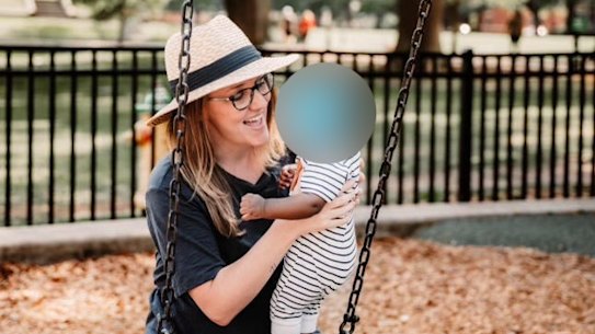 Krystena Murray with the baby boy she delivered, whom she says she had to relinquish when he was five months old because of an IVF mix-up.