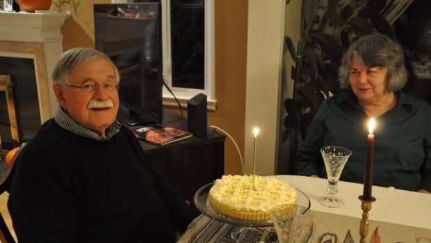 Turner celebrating his birthday with his wife, Susan, in 2018.