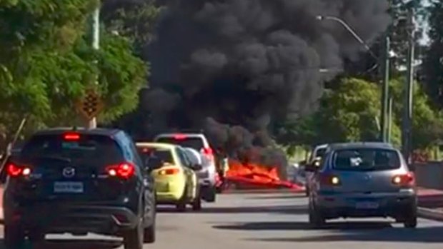 A stolen Ferrari has burst into flames, killing one occupant, in North Perth. 