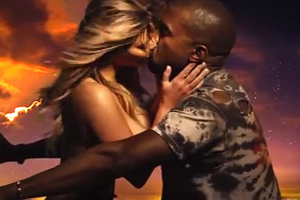 Happier times. Kanye West and Kim Kardashian in the Bound 2 video clip.