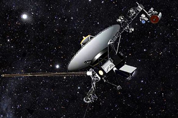 An artist’s rendering of the NASA Voyager spacecraft.
