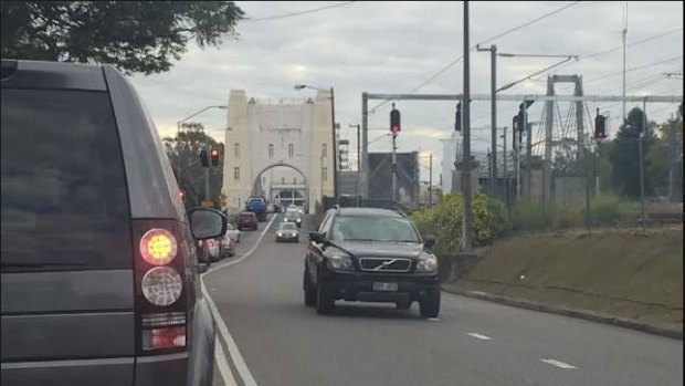 Traffic on Indooroopilly's Walter Taylor Bridge.