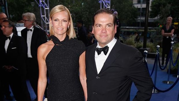 Lachlan Murdoch, pictured with wife Sarah. 