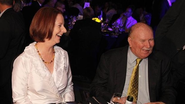 Then-prime minister Julia Gillard with Bill Ludwig.