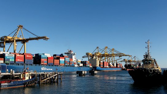 Fremantle Port is WA's only container terminal. 