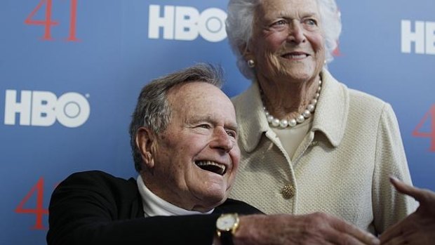 Former US president George H.W. Bush and his wife Barbara.