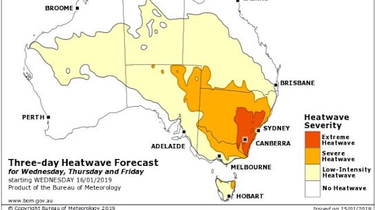 Sydney is expected to feel the brunt of the heat on Friday as temperatures peak.