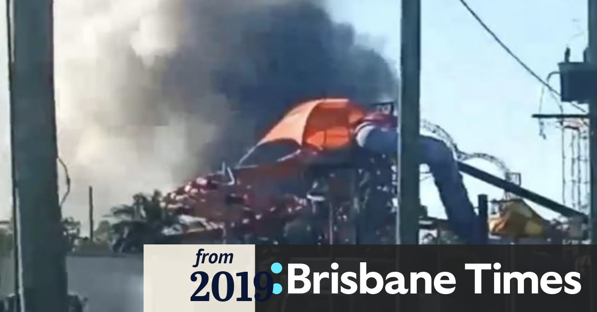 Big Brother house on fire behind Dreamworld on the Gold Coast