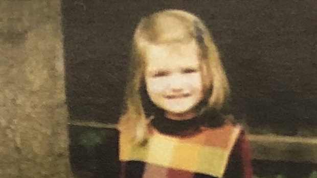 Courtney as a little girl, pictured in the memorial booklet handed to mourners at her funeral. 