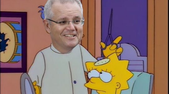 A callback to when Scott Morrison washed a woman’s hair at a salon.