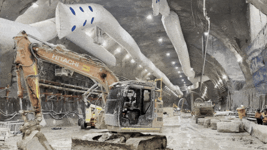 Pyrmont metro station. 