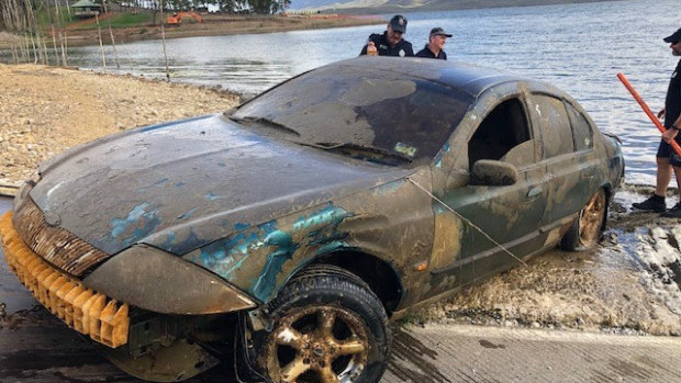 The car recovered at Awoonga Dam in Gladstone was stolen in 2009.