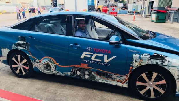 CSIRO scientists take a hydrogen-powered car for a test drive.