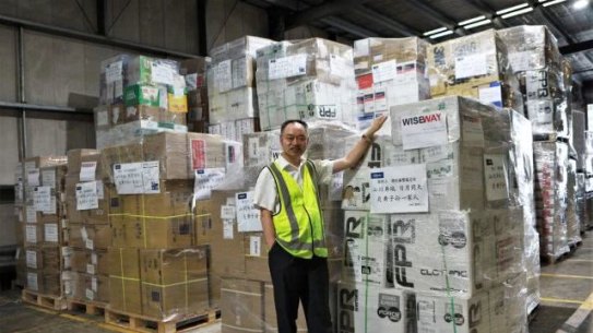 Sydney-based Kuang Yuanpin, a former Chinese military officer with a shipment of critical medical equipment going to China.