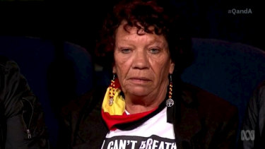 Leetona Dungay, whose son, David Dungay Jr died in Long Bay jail, and whose last words were also I Can't Breathe.