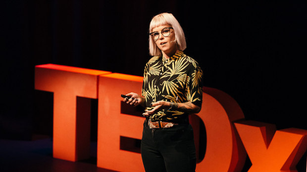 Speaker Kristina Wild at last year's TEDxBrisbane event.