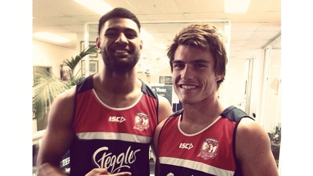 Angus Crichton and Daniel Tupou in 2014.