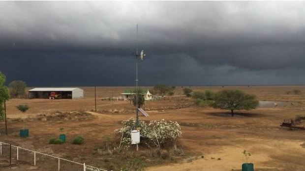 Storms rolled through drought-affected Queensland regions on Thursday afternoon.