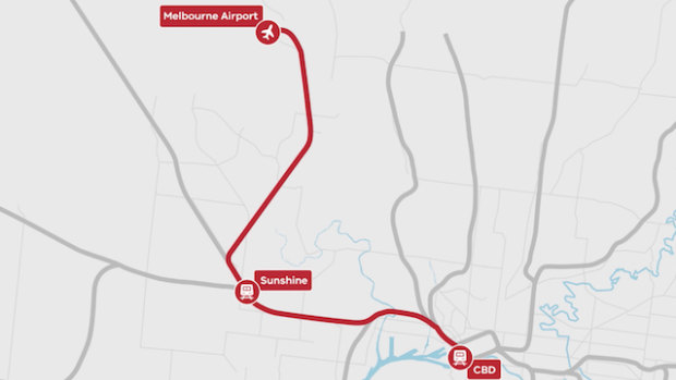 Proposed airport rail Sunshine route. 