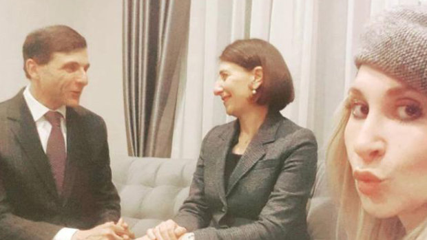 A photo of Gladys Berejiklian and Arthur Moses SC posted by her sister Mary.  